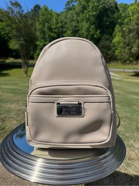 Calvin Klein Cream Pebbled Mini Backpack